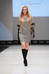 Vemina show — CPM FW15/16 (looks: with houndstooth print black and white dress, suede black boots, brown gloves)
