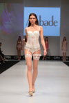 Aubade show — CPM SS16 (looks: white guipure briefs, white transparent stockings with lace top, white corset)