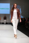 La Martina show — CPM SS16 (looks: white t-shirt, white trousers, brown leather jacket)