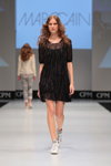 Marc Cain show — CPM SS16 (looks: black mini fringe dress)