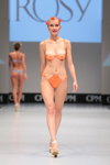 Rosy lingerie show — CPM SS16 (looks: orange bra, orange briefs, white sandals, blond hair)
