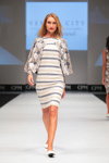 VEMINA CITY show — CPM SS16 (looks: striped multicolored dress, white pumps, flowerfloral blazer)
