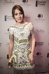 Yulia Baranovskaya. Fashion People Awards 2015 (looks: fringe dress with ornament)
