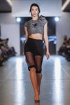 Kateryna Karol show — Lviv Fashion Week AW15/16 (looks: grey crop top, black shorts)