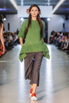 Marta WACHHOLZ show — Lviv Fashion Week AW15/16 (looks: green knitted jumper, grey trousers)