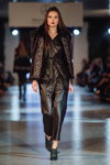 Показ Roksolana Bogutska — Lviv Fashion Week SS16 (наряды и образы: чёрный кожаный комбинезон)