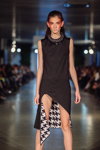 Natasha TSU RAN show — Lviv Fashion Week SS16 (looks: black with houndstooth print dress)