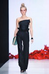 KETIone show — MBFWRussia SS2016 (looks: black jumpsuit, bun (hairstyle), blond hair)