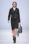 ELEMA by Aiplatov show — Moscow Fashion Week SS16 (looks: black leather biker jacket, black skirt, black boots)