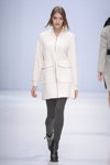ELEMA by Aiplatov show — Moscow Fashion Week SS16 (looks: white coat with zipper, grey tights, black boots)