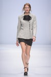 ELEMA by Aiplatov show — Moscow Fashion Week SS16 (looks: grey blazer, black mini dress, black pumps)