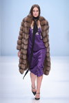 MANZARI LUXURY FURS show — Moscow Fashion Week SS16 (looks: violet dress, black pumps, fur coat)