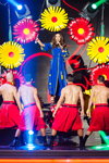 Zlata Ognevich. Gala final — Miss Ucrania 2015 (looks: vestido de color azul aciano)