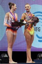 Katsiaryna Halkina und Melitina Staniouta. Melitina Staniouta — Europameisterschaft 2015