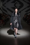 Alonova show — Ukrainian Fashion Week FW15/16 (looks: black coat, black skirt)