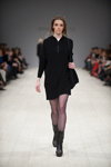 Annette Görtz show — Ukrainian Fashion Week FW15/16 (looks: black dress, black boots, black bag, black sheer tights)
