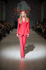Marta WACHHOLZ show — Ukrainian Fashion Week FW15/16 (looks: red pantsuit)