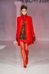Slava Zaitsev 2015 show. Part 4 (looks: red coat, red pumps, , red sheer tights)