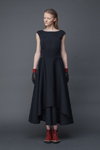 LAKE studio AW15/16 lookbook (looks: black midi dress, black gloves)
