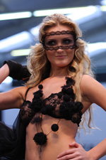 Elena Polyakova. mask (looks: black mask, black bra)