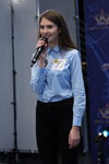 Anastasia Soroko. Casting — Miss Belarús 2016. Parte 1 (looks: blusa azul claro, pantalón negro)