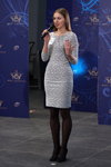 Casting — Miss Belarus 2016. Teil 1 (Looks: Kleid mit Ornament-Muster, schwarze Strumpfhose, schwarze Pumps)