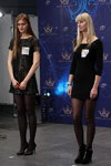Casting "Miss Białorusi 2016". Część 1 (ubrania i obraz: sukienka mini czarna, rajstopy czarne, czółenka czarne, blond (kolor włosów), sukienka mini czarna obcisła, rajstopy czarne, botki damskie czarne)