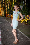 Šárka Zdvořilá. Kandidatinnen von Česká Miss 2016. Pattaya (Looks: himmelblaues Mini Kleid, braune Pumps)