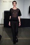 Maikel Tawadros show — Copenhagen Fashion Week AW16/17 (looks: black transparent jumper, black trousers)