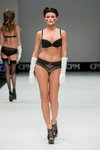 Barbara lingerie show — CPM FW16/17 (looks: black bra, black briefs, white long gloves, black pumps)