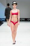 Hanro lingerie show — CPM FW16/17 (looks: black hat, red bra, red briefs)