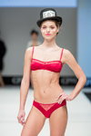 Hanro lingerie show — CPM FW16/17 (looks: red bra, red briefs, black hat)