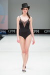 Hanro lingerie show — CPM FW16/17 (looks: black hat, black bodysuit)