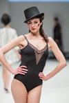 Hanro lingerie show — CPM FW16/17 (looks: black hat, black bodysuit)