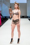 Ritratti Milano lingerie show — CPM FW16/17 (looks: black transparent bra, black transparent briefs, black sandals)