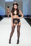 Ritratti Milano lingerie show — CPM FW16/17 (looks: black bra, black briefs, black sandals, black nylon stockings)