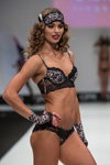 Grand Defile Lingerie show — CPM SS17. Part 2 (looks: black bra with leopard print, black briefs with leopard print, black gloves without fingers with leopard print)