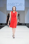 Pokaz Marc Cain — CPM SS17 (ubrania i obraz: sukienka bez rękawów czerwona)