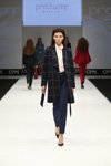 Pretty One show — CPM SS17 (looks: blue checkered coat, blue trousers, black pumps, white shirt)