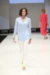 Vemina City show — CPM SS17 (looks: sky blue blouse, white trousers, white bag)