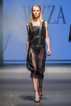 Modenschau von WYZA — FashionPhilosophy FWP AW16/17 (Looks: schwarzes transparentes Kleid, schwarze Sandaletten, schwarzer Body)