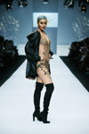Anne Avantie show — Jakarta Fashion Week SS17 (looks: black knee high boots, nude jumpsuit, short haircut)