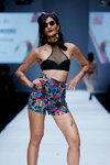 Grazia Indonesia show — Jakarta Fashion Week SS17 (looks: black bra top, flowerfloral multicolored shorts)