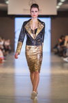 GraNat by Natali Grechana show — Lviv Fashion Week AW16/17 (looks: gold skirt, black blazer)