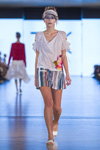 Tata Kalita show — Lviv Fashion Week ss17 (looks: white blouse, striped multicolored shorts)