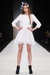 Belarus Fashion Week show — MBFWRussia FW16/17 (looks: white mini dress, black lowboots)