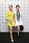 Guests — MBFWRussia SS2016 (looks: , white mini dress, , black large mesh tights)