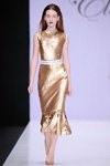 Kazakhstan Fashion Week show — MBFWRussia SS2017 (looks: gold dress)