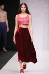 Portnoy BESO show — MBFWRussia SS2017 (looks: red printed crop top, red maxi skirt)