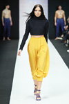 Portnoy BESO show — MBFWRussia SS2017 (looks: black jumper, yellow trousers, blue sandals)